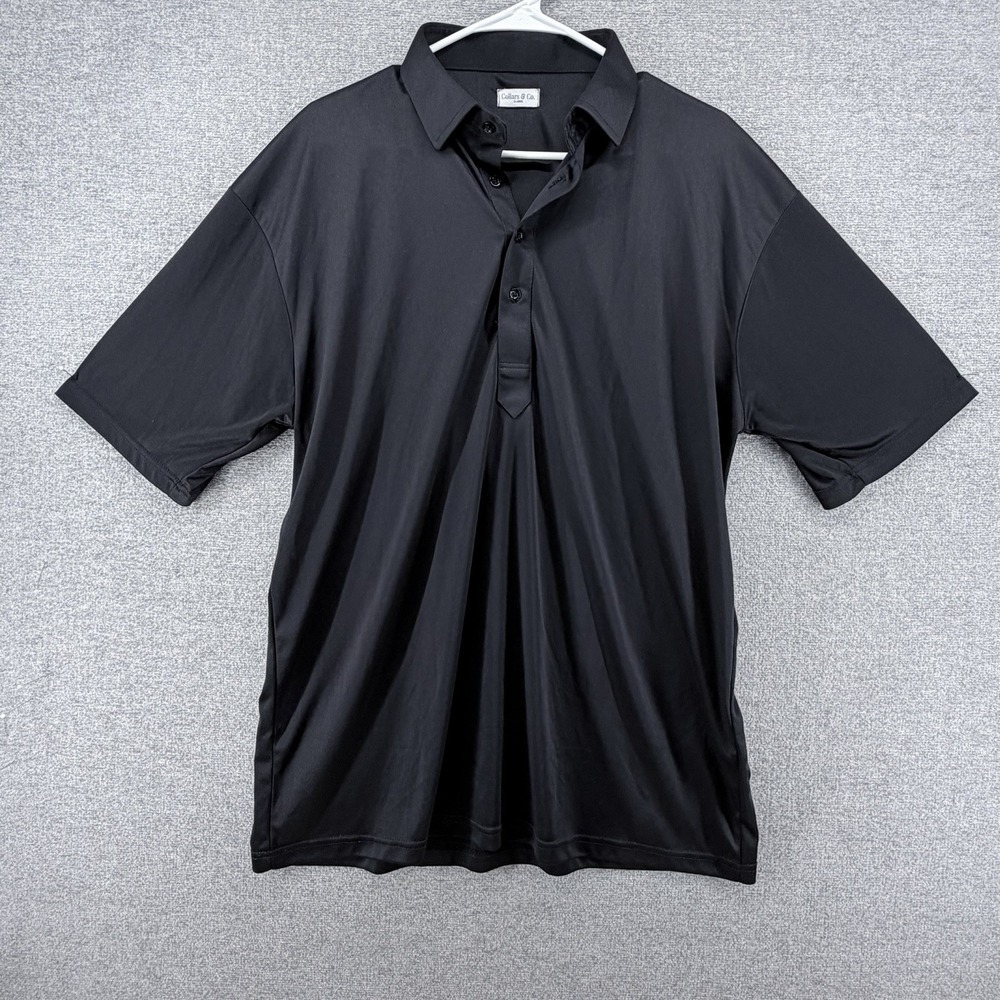 Collars Co Golf Polo Shirt Men Size XL Black Short Sleeve